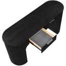  Meridian Astrid Black Solid Wood And Oak Veneer Desk IMAGE 8