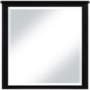  Meridian Astrid Black Solid Wood And Oak Veneer Mirror IMAGE 3
