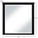 Meridian Astrid Black Solid Wood And Oak Veneer Mirror IMAGE 8