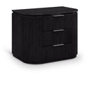  Color_Black -- Meridian Astrid 3 Drawer Nightstand IMAGE 1