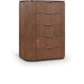  Color_Brown -- Astrid Brown Solid Wood And Oak Veneer Chest IMAGE 1