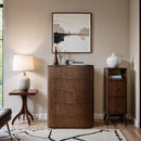  Color_Brown -- Astrid Brown Solid Wood And Oak Veneer Chest IMAGE 2