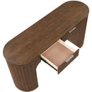  Meridian Astrid Brown Solid Wood And Oak Veneer Desk IMAGE 8