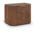  Color_Brown -- Astrid Brown Solid Wood And Oak Veneer Nightstand IMAGE 1