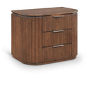  Color_Brown -- Astrid Brown Solid Wood And Oak Veneer Nightstand IMAGE 1