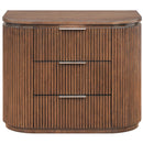  Meridian Astrid Brown Solid Wood And Oak Veneer Nightstand IMAGE 3