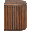  Color_Brown -- Astrid Brown Solid Wood And Oak Veneer Nightstand IMAGE 4