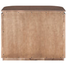  Color_Brown -- Astrid Brown Solid Wood And Oak Veneer Nightstand IMAGE 5