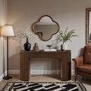  Meridian Astrid Brown Solid Wood And Oak Veneer Console Table IMAGE 2