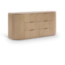  Meridian Astrid Natural Solid Wood And Oak Veneer Dresser IMAGE 1