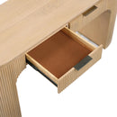  Meridian Astrid Natural Solid Wood And Oak Veneer Desk IMAGE 7