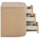  Meridian Astrid Natural Solid Wood And Oak Veneer Nightstand IMAGE 6