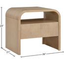  Color_Natural -- Giada Natural Solid Wood And Veneer Nightstand IMAGE 8
