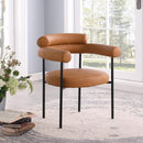 Meridian Blake Cognac Vegan Leather Dining Chair IMAGE 2