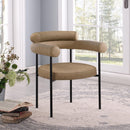  Color_Tan -- Blake Tan Vegan Leather Upholstered Dining Chair IMAGE 2