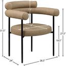  Color_Tan -- Blake Tan Vegan Leather Upholstered Dining Chair IMAGE 9