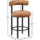  Color_Cognac -- Bordeaux Cognac Vegan Leather Upholstered Counter Stool IMAGE 10