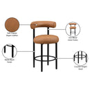  Color_Cognac -- Bordeaux Cognac Vegan Leather Upholstered Counter Stool IMAGE 11