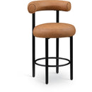  Color_Cognac -- Bordeaux Cognac Vegan Leather Upholstered Counter Stool IMAGE 1