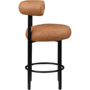  Color_Cognac -- Bordeaux Cognac Vegan Leather Upholstered Counter Stool IMAGE 4
