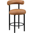  Color_Cognac -- Bordeaux Cognac Vegan Leather Upholstered Counter Stool IMAGE 6