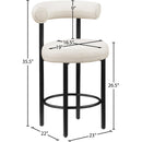  Color_Cream -- Bordeaux Cream Vegan Leather Upholstered Counter Stool IMAGE 10