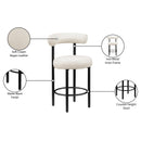  Color_Cream -- Bordeaux Cream Vegan Leather Upholstered Counter Stool IMAGE 11