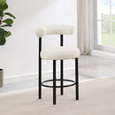 Meridian Bordeaux Cream Vegan Leather Counter Stool IMAGE 2