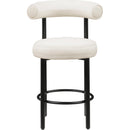  Color_Cream -- Bordeaux Cream Vegan Leather Upholstered Counter Stool IMAGE 3