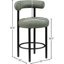  Color_Green -- Bordeaux Green Vegan Leather Upholstered Counter Stool IMAGE 10