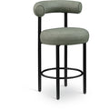  Color_Green -- Bordeaux Green Vegan Leather Upholstered Counter Stool IMAGE 1