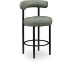 Meridian Bordeaux Green Vegan Leather Counter Stool IMAGE 1
