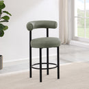  Color_Green -- Bordeaux Green Vegan Leather Upholstered Counter Stool IMAGE 2