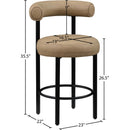  Color_Tan -- Bordeaux Tan Vegan Leather Upholstered Counter Stool IMAGE 10