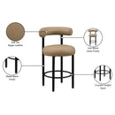  Color_Tan -- Bordeaux Tan Vegan Leather Upholstered Counter Stool IMAGE 11