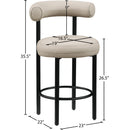  Color_Taupe -- Bordeaux Taupe Vegan Leather Upholstered Counter Stool IMAGE 10