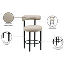  Color_Taupe -- Bordeaux Taupe Vegan Leather Upholstered Counter Stool IMAGE 11