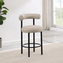  Color_Taupe -- Bordeaux Taupe Vegan Leather Upholstered Counter Stool IMAGE 2