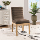  Color_Brown -- Evelyn Brown Velvet Upholstered Dining Chair IMAGE 2