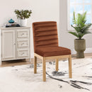  Color_Cognac -- Evelyn Cognac Velvet Upholstered Dining Chair IMAGE 2