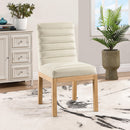  Color_Cream -- Evelyn Cream Velvet Upholstered Dining Chair IMAGE 2