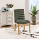  Color_Green -- Evelyn Green Velvet Upholstered Dining Chair IMAGE 2