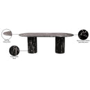  Color_Black -- Meridian Oval Messina Dining Table with Top and Pedestal Base IMAGE 10