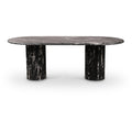  Color_Black -- Meridian Oval Messina Dining Table with Top and Pedestal Base IMAGE 1