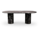  Color_Black -- Meridian Oval Messina Dining Table with Top and Pedestal Base IMAGE 1