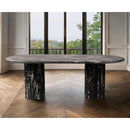  Color_Black -- Meridian Oval Messina Dining Table with Top and Pedestal Base IMAGE 2