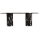  Color_Black -- Meridian Oval Messina Dining Table with Top and Pedestal Base IMAGE 3