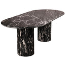  Color_Black -- Meridian Oval Messina Dining Table with Top and Pedestal Base IMAGE 5
