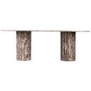  Color_Brown -- Messina 87" Brown Marble Dining Table IMAGE 3
