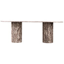Meridian Messina Brown Marble Dining Table (3 Boxes) IMAGE 3